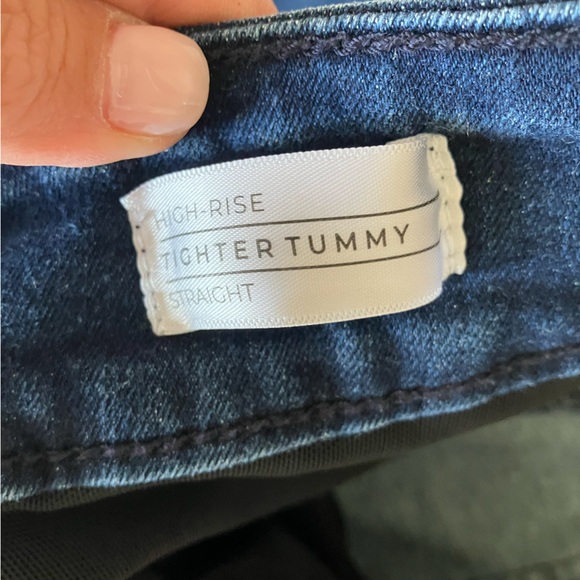 Lane Bryant High Rise Tighter Tummy Straight Dark Blue Jeans 28 long - Picture 7 of 7